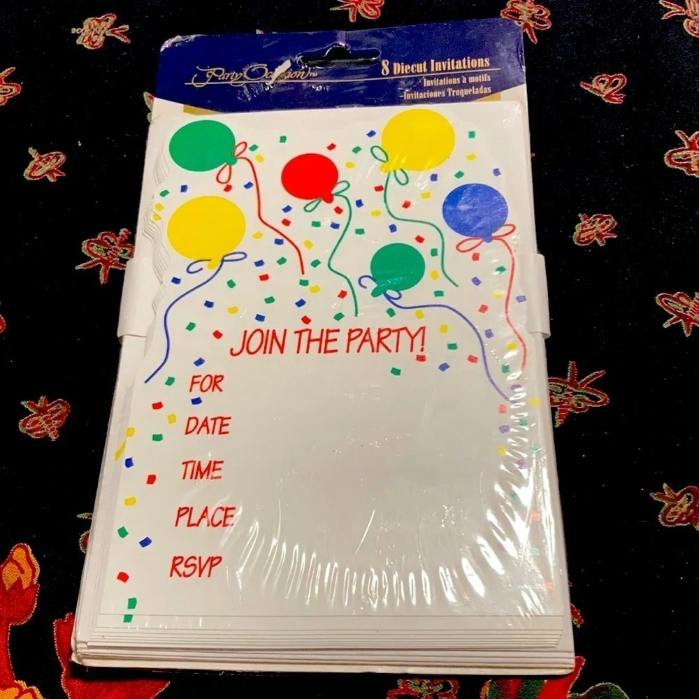 Party occasions 8 diecut invitation “join the party